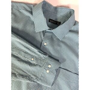 Rochester Egyptian Cotton Non-Iron Blue/White Check Dress Shirt 20 38/39